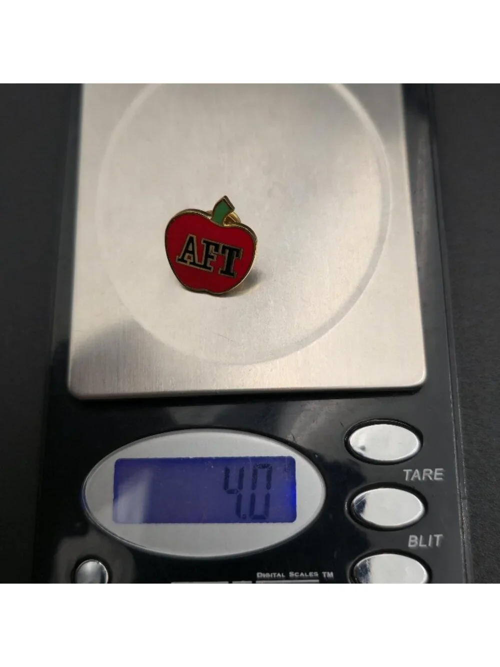AFT American Federation of Teachers Apple Enamel Pin | Vintage Union Badge A8518